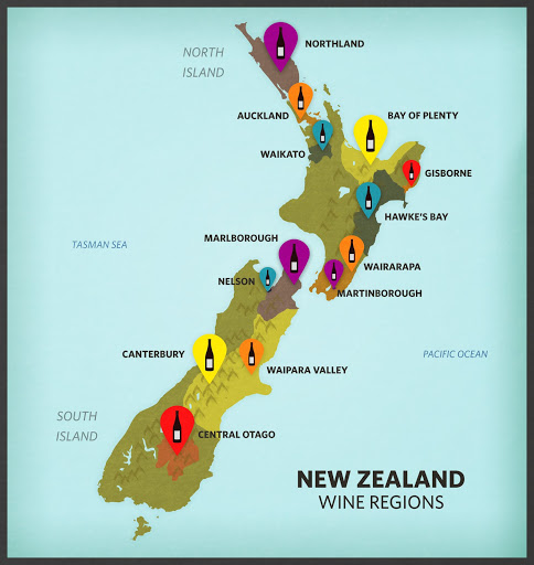 új zélandi borok bor régiók