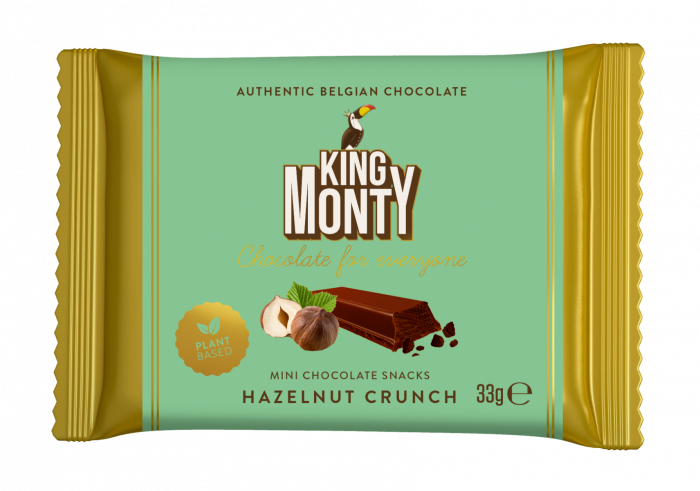 King Monty Classic Cacao Hazelnut Crunch - mini táblás csokoládé