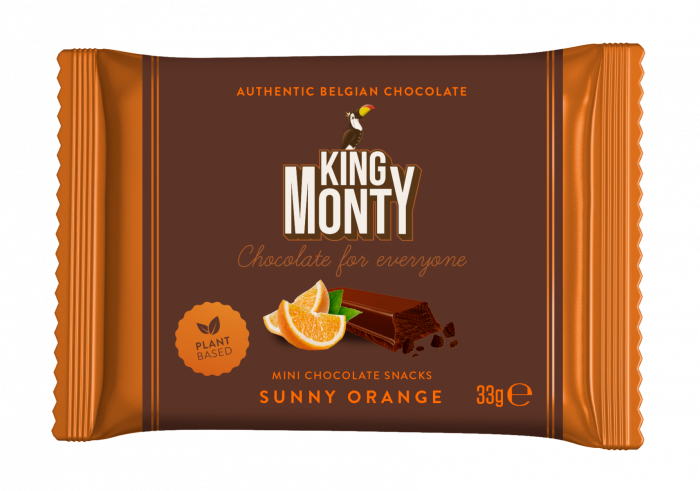 King Monty Pure Darkness Sunny Orange -mini táblás csokoládé