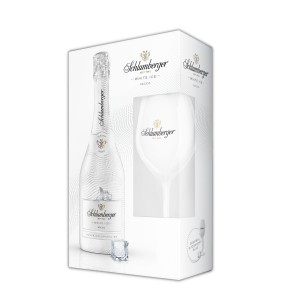 Schlumberger White Ice Secco 0,75l + pohár díszdoboz