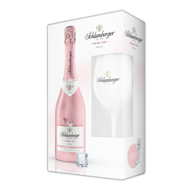 Schlumberger Rosé Ice Secco 0,75l + pohár díszdoboz