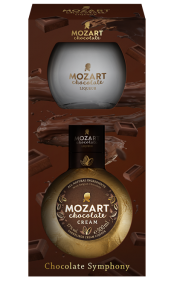 Mozart Chocolate Cream likőr 0,5 l + 1 pohár díszdobozban