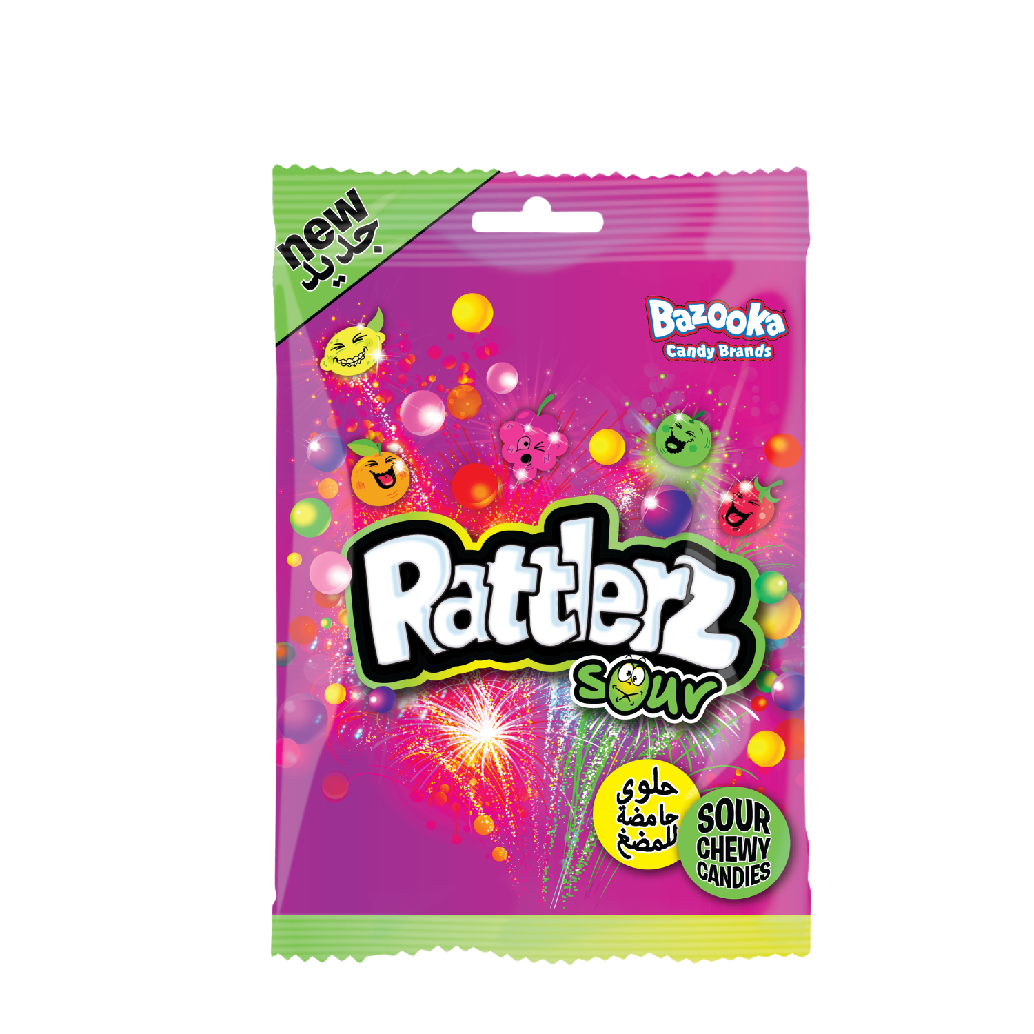 Tops BAZOOKA Rattlerz Fizzy (olvadós cukorka savanyú) 120g