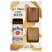 Jim Beam White whiskey+2 pohár Díszdobozban