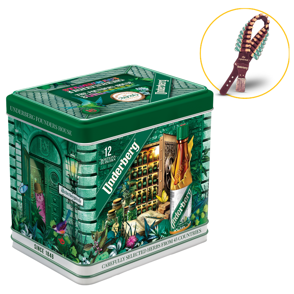 Underberg keserű 12x0.02l Fém Díszdobozban (0.24l) 44%